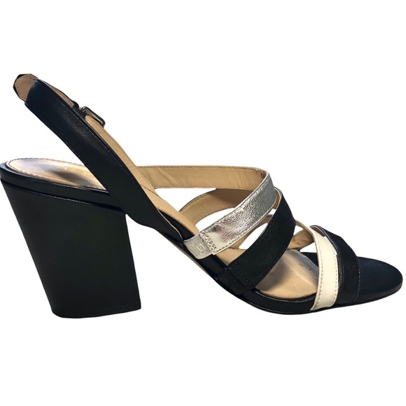 BOTKIER New York Sera Leather Sandal Heels Black Multi Sz 8.5 - Picture 2 of 12